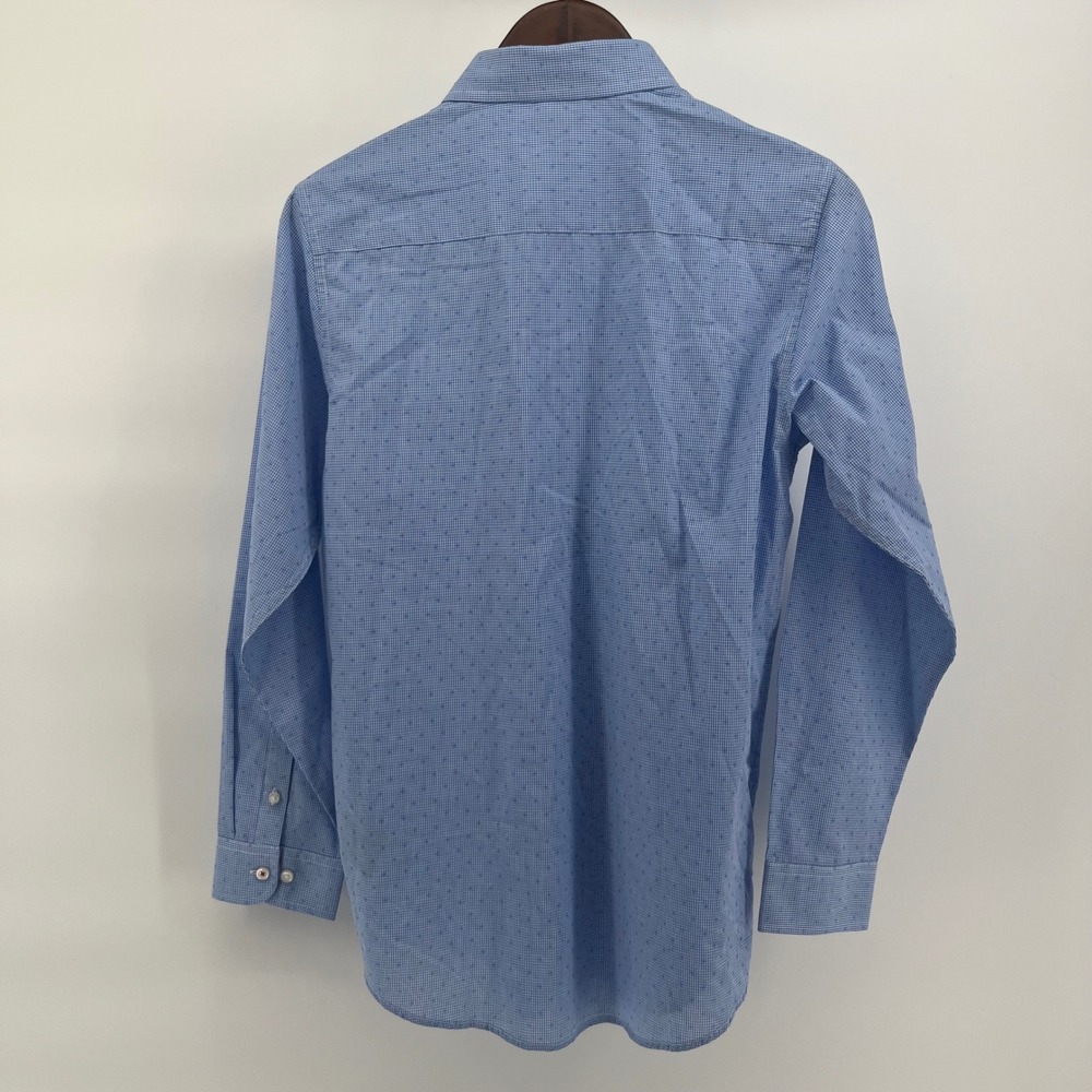 Tommy Hilfiger Boys Blue Gingham Check Long Sleeve Button Down Shirt Size 18 - Picture 4 of 7
